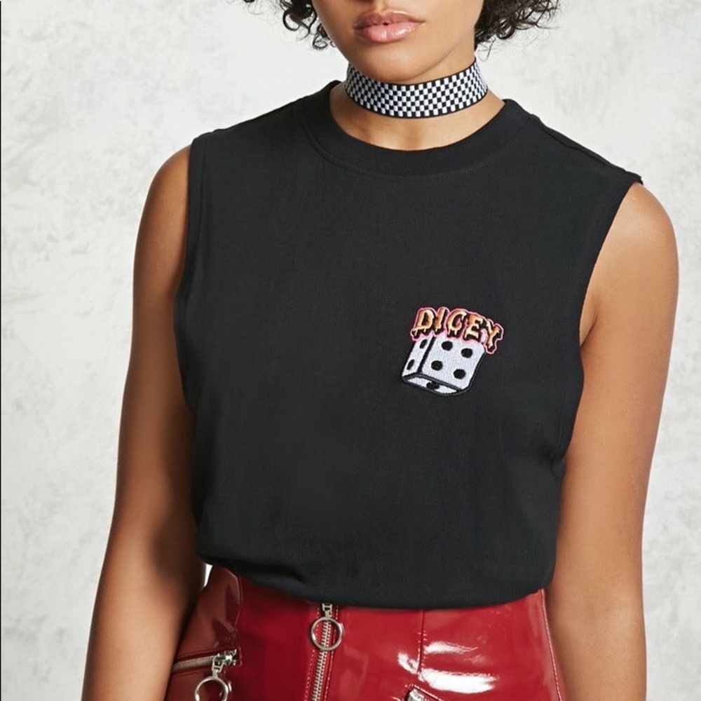 F21 “Dicey” Embroidered Tank